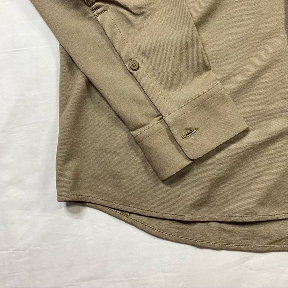 Lululemon Commission Long Sleeve Shirt ALSC Cafe Au Lait Brown Tan Men's Size M - Picture 2 of 6